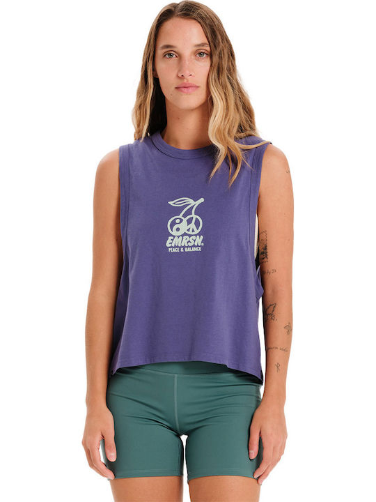 Peace & Balance Women's Crop Top Cotton Sleeveless Purple