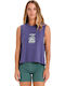 Peace & Balance Women's Crop Top Cotton Sleeveless Purple