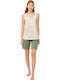 Vamp Sommer Damen Pyjama-Set Green Oil