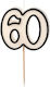 Candle Number 60 Cream Black