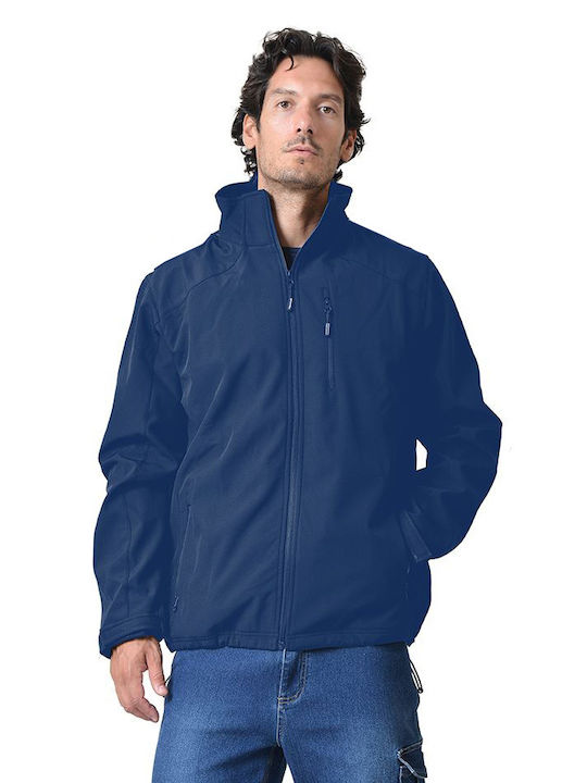 Ergo Bărbați Jachetă de lucru Softshell cu căptușeală detașabilă Albastru