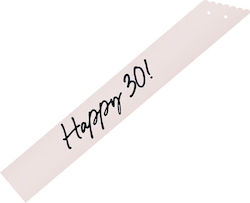 Ribbon "happy 30!" Cream Black Letters