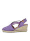 Lederne Damen Espadrilles in Lila Farbe