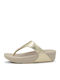 Lulu Flip Flops with Platforms in Gold Colour