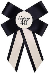 Κονκάρδα "happy 40" Κρεμ Μαύρο
