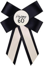 Κονκάρδα "happy 60" Κρεμ Μαύρο