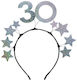 Stirnband "30" Holographische Sterne