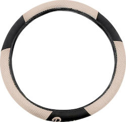 Autoline Auto-Lenkradabdeckung Racing mit Durchmesser 38cm Synthetisch Beige mit Beige Naht