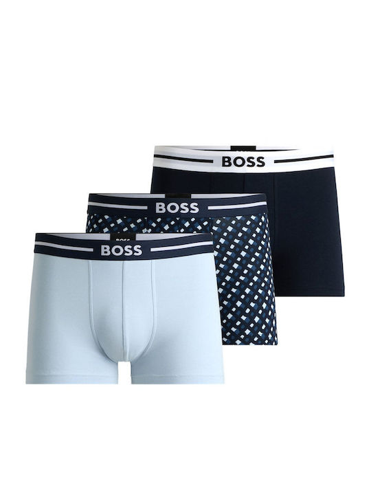 Boss Slipuri pentru bărbați White-Blue 3Pachet