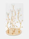 Candle Holder suitable for Tealights Glass in Gold Color 20x20x36cm 1pcs