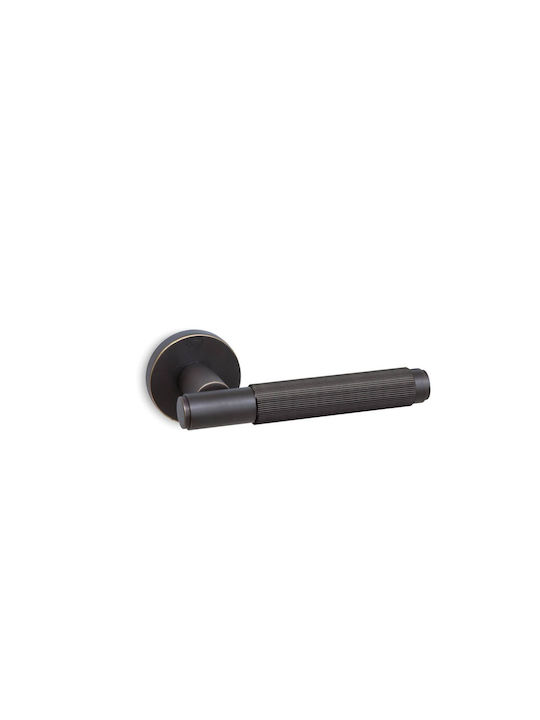 Convex Lever Front Door with Rosette 1745c Pair with Rosette Matte Grey