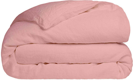 White Fabric Duvet Cover Cotton Single 170x250 Essential Cotton Pink