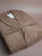 White Fabric Ankara Bathrobe Coffee
