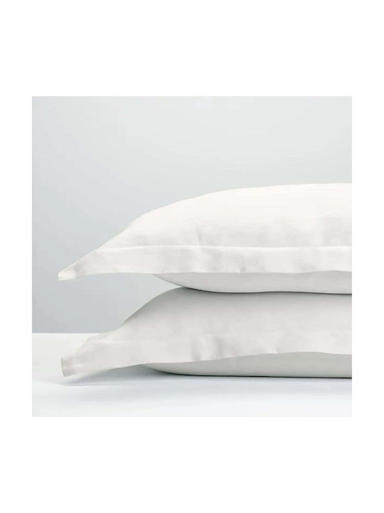 White Fabric Savoy Kissenbezug-Set White 50x70cm.