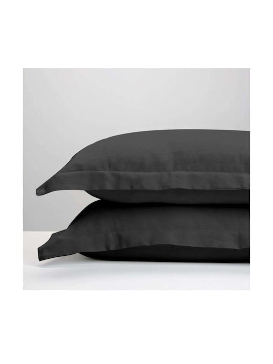 White Fabric Savoy Kissenbezug-Set Anthracite /...