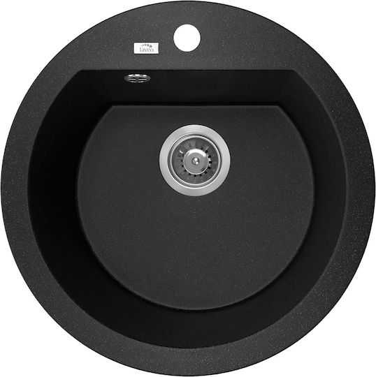 Laveo Dafne SBD 780T Drop-In Chiuvetă din Granit Sintetic L51xW51cm Negru
