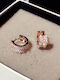 Cercei placati cu aur cu cristale Swarovski Fiona Diametru cercel 1,5 cm