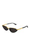 Bottega Veneta Women's Sunglasses with Gold Metal Frame and Black Lens