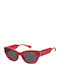 Polaroid Women's Sunglasses with Red Plastic Frame and Gray Lens PLD6199/S XMC/C9