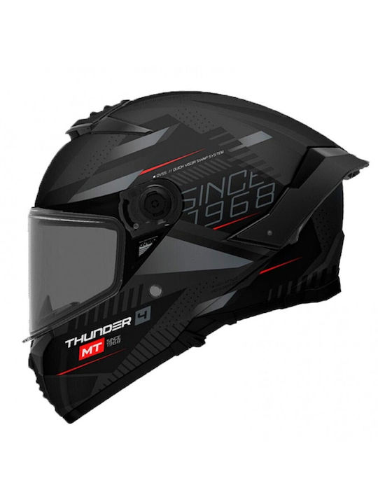 MT Thunder 4 SV Luminence D1 Black Matt Cască Moto Față întreagă