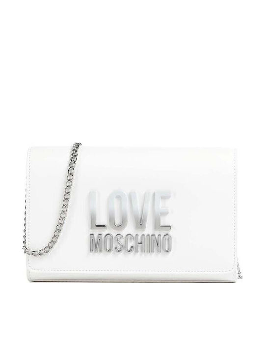 Moschino Дамска Чанта Тип "Клъч" Бяла
