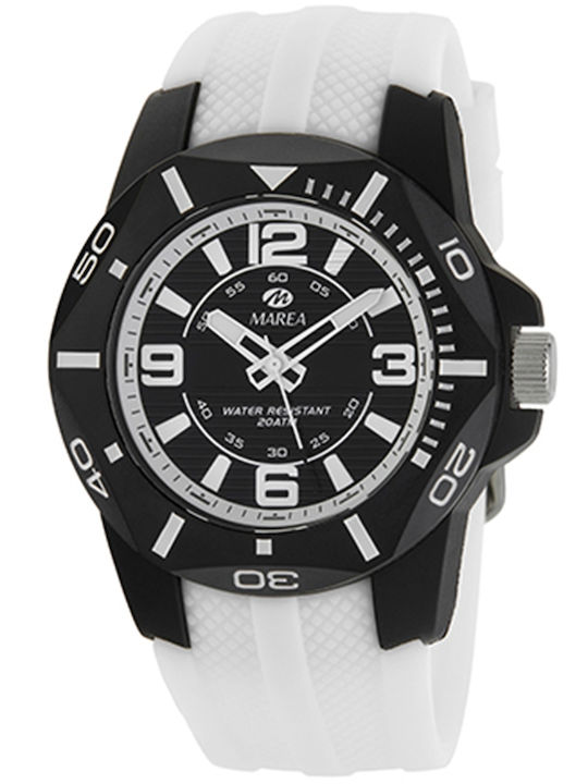 Marea Men's Watch Battery with White Rubber Strap