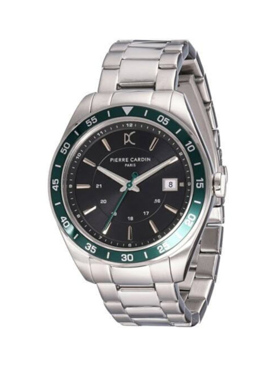 Pierre Cardin Men's Watch Battery with Silver Metal Bracelet