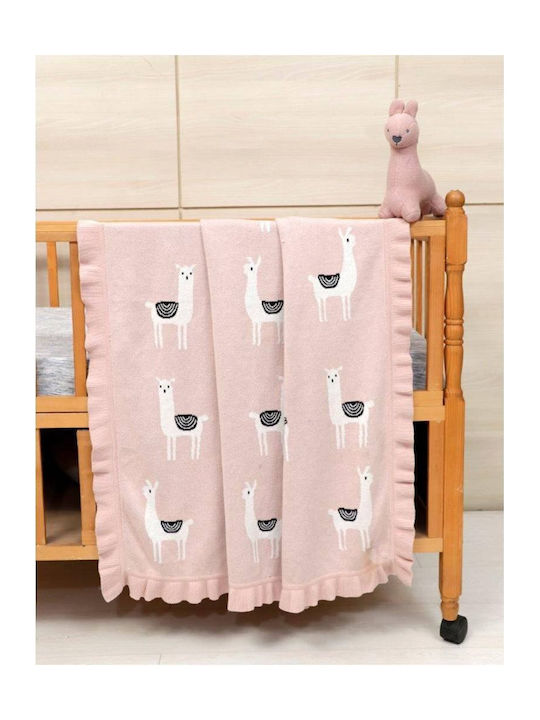 Κουβέρτα Bebe Lama Toy Pink 80x100