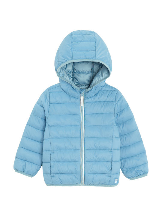 Kids Casual Short Hooded Blue Coat