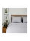 White Fabric Sheet Set Single Cotton Matilda Grey 165x270cm