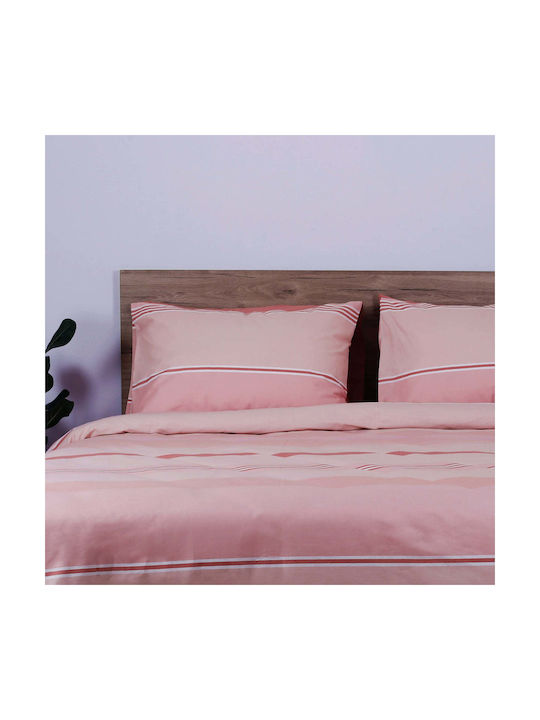 White Fabric Sheet Set Single Cotton Darby Pink 165x250cm