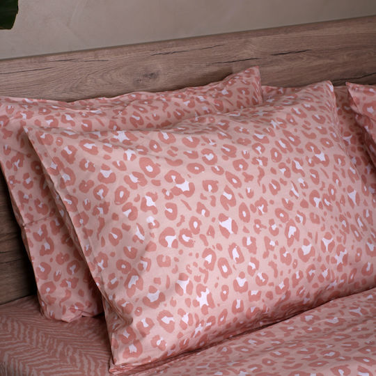 White Fabric Σετ Σεντόνια Υπέρδιπλα Βαμβακερά Girly Ροζ 235x270cm