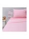 White Fabric Sheet Set Single Cotton Pink 165x270cm