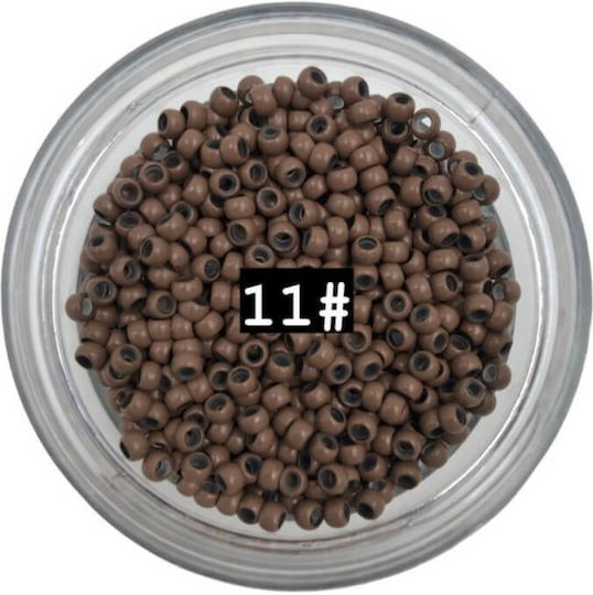 Micro Nano Rings Σιλικόνης Ανοιχτό Καφέ 125τεμ