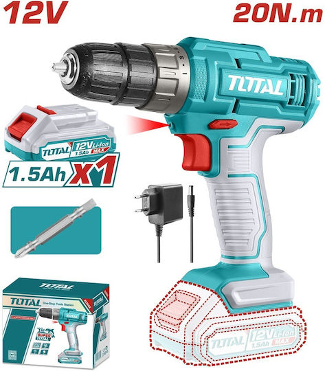 Total TDLI1218 Battery Drill Driver 12V 1x1.5Ah