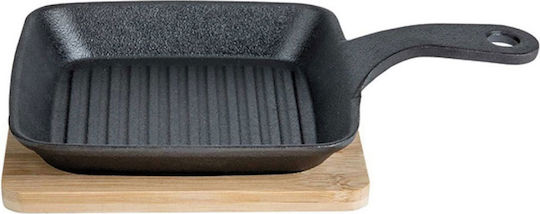 Τηγανάκι Grill Μαντεμένιο Ξύλινη Βάση 15x15cm 1118509 Cosy & Trendy 30.80491 00023667