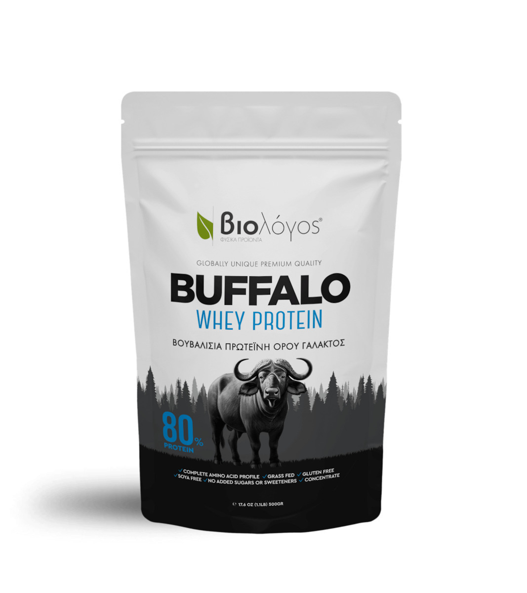 Βιολόγος Buffalo Whey 50% Βιολογική Πρωτεΐνη Ορού Γάλακτος 500gr
