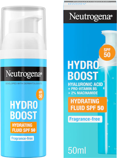 Neutrogena Hydro Boost Κρέμα Προσώπου Ημέρας με SPF50 για Ενυδάτωση, Πανάδες & Λάμψη με Υαλουρονικό Οξύ & Βιταμίνη C 50ml