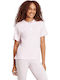 Essentials 3-Stripes Single Γυναικείο Αθλητικό T-shirt Ριγέ Light Pink