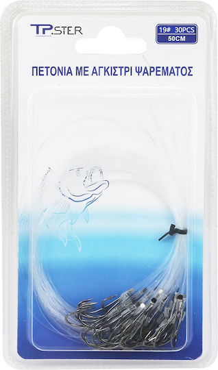 Tpster Πετονια Αγκιστρι Ψαρεματος 19# 50cm 30pcs 37021