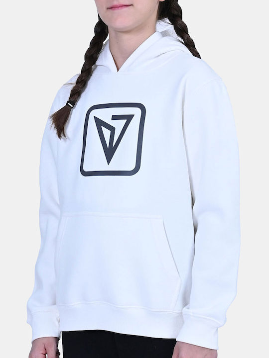 Kids Sweatshirt with Hood and Pockets White