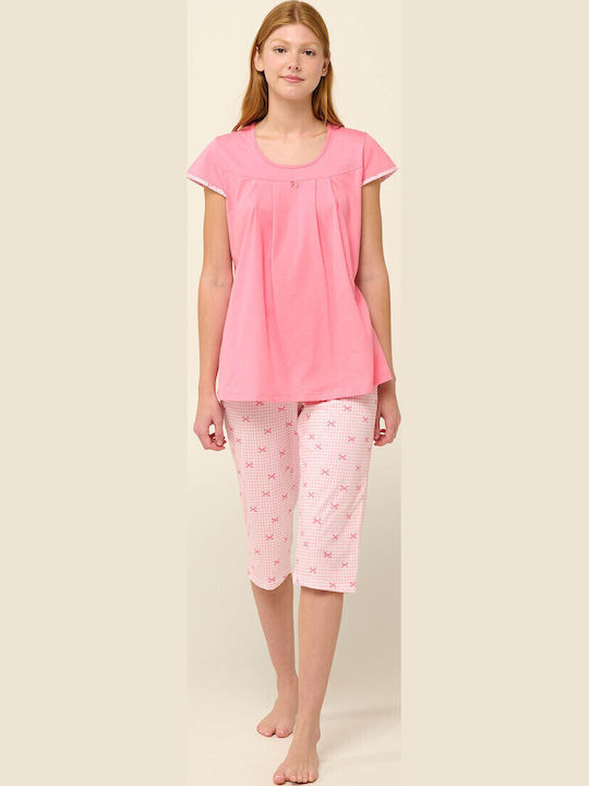 Vamp Sommer Damen Pyjama-Set Pink Sea