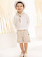 Baby Bloom Boys Linen Baptism Suit Beige