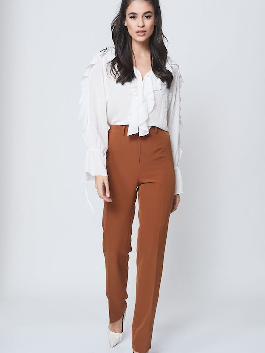 Veto Women's Fabric Trousers Tabac Brown