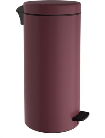 Pam & Co Inox Bathroom Basket Soft Close 25lt Burgundy Pam & Co Inox Bathroom Basket Soft Close 25lt Burgundy