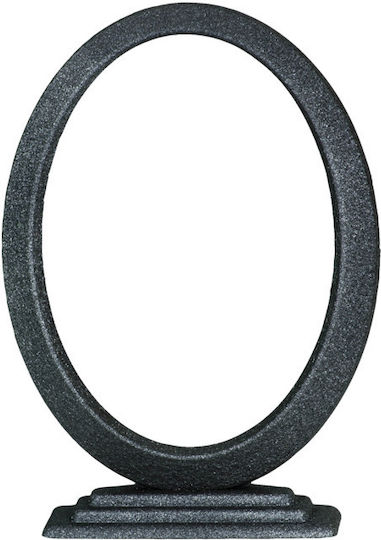 Aluminium-Gedenkrahmen Ovaler Aufrechter Sockel Schwarz-Silber Größe 11 x 15 cm