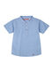 Kids Shirt Short Sleeve Linen Light Blue
