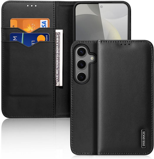 Dux Ducis Hivo Series Rfid Blocking Book Piele / Silicon Negru (Galaxy S25+)