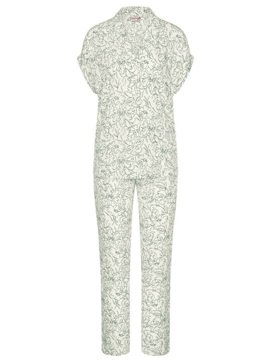 Triumph Sommer Damen Pyjama-Set Ecru Boyfriend