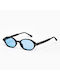 AV Sunglasses Odie Unisex Sunglasses with Black Plastic Frame and Light Blue Lens 119-ODIE Black/Blue